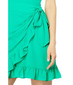 Lilly Pulitzer Alisa Dress for Women - V-neckline - Adjustable Straps - Zip at the Back - Wrap Skirt Botanical Green 6 One Size