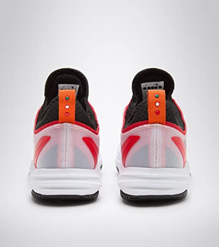 Diadora Men's Speed Blushield Fly 3 + AG Tennis Shoe (White/Black/Fiery Red, 9.5)