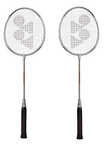 Yonex GR 303 Badminton Racket 2018 Professional Beginner Practice Racquet with Face Cover Steel Shaft - Pack of 2
