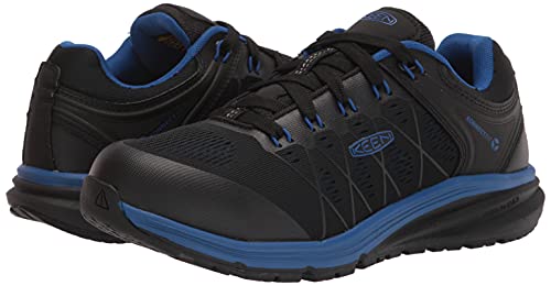 KEEN Utility Men's Vista Energy Low Soft Toe Industrial Sneaker Work, Nautical Blue/Black, 7.5 Wide