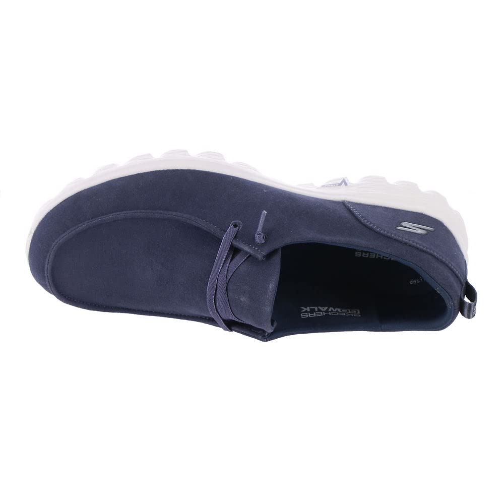 Skechers Women's GO Walk 2-Canvas MOC Toe Sneaker, Navy, 10.5