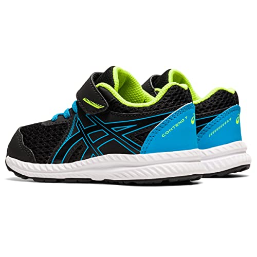 ASICS Baby Boy's Contend 7 TS (Toddler) Black/Digital Aqua 9 Toddler M