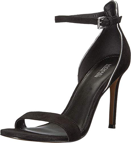 MICHAEL Michael Kors Harper Sandal Black Kid Suede/Mirror Metallic 9