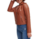 Levi's Women's Faux Leather Classic Asymmetrical Motorcycle Jacket (Standard & Plus Sizes), Camel, X-Large