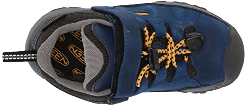 KEEN Targhee Low Height Waterproof Hiking Shoes, Blue Depths/Forest Night, 4 US Unisex Big Kid