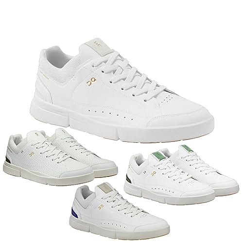 On Men's The Roger Centre Court Sneakers, White | Olive, 10.5 Medium US