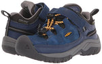 KEEN Targhee Low Height Waterproof Hiking Shoes, Blue Depths/Forest Night, 4 US Unisex Big Kid
