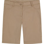 Nautica Girls' Big School Uniform Bermuda Shorts, Pull-on Fit, Stretchy Material, Functional Pockets, Khaki, 7