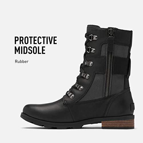 Sorel Women's Emelie Conquest Boot - Light and Heavy Rain - Waterproof - Black - Size 9