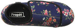 Propet Women's Cush 'N Foot Slipper, Navy Blossom, 10 X-Wide