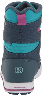 Merrell Snow Bank 3.0 Waterproof Boot, Navy/Turq, 5 US Unisex Big Kid