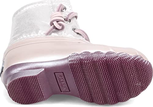 Sperry Saltwater Sparkle Textile Rain Boot, Lilac, 7 US Unisex Little Kid