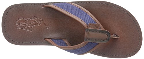 Polo Ralph Lauren Men's Sullivan Flip-Flop,Newport Navy/Dark Brown,13 D US