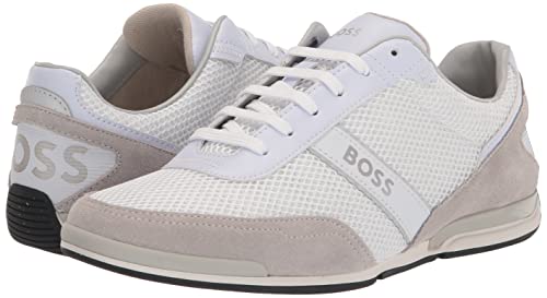 BOSS Saturn Low Profile Suede Trimmed Sneakers