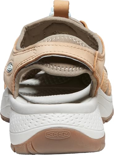 KEEN Women's Astoria West Closed Toe Sandals, Doe/Blue Glass, 9.5