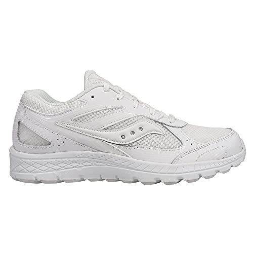 Saucony Cohesion 14 LACE to Toe Running Shoe, White, 4.5 US Unisex Big Kid