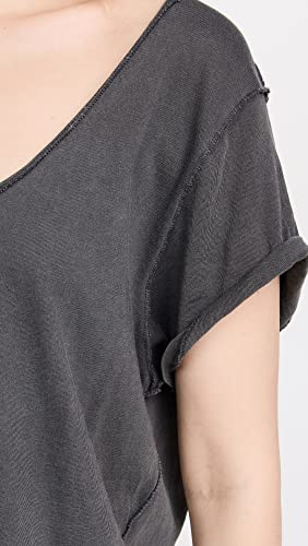 Free People Dylan Tee for Women - Scoop Neckline with Short Sleeves, Super Comfy and Breathable Tee Charcoal MD (Women's 8-10) One Size