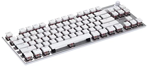 ROCCAT Vulcan TKL Pro PC USB-C Gaming Keyboard, Linear Optical Titan Switch, AIMO RGB Lighting, Tenkeyless Mechanical Feel Speed Keystroke, Low Profile Ergonomic Design for Wrist Rest Support, White