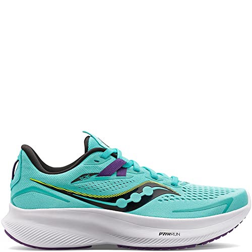 Saucony Women's Ride 15 Running Shoe, Cool Mint/Acid, 5.5 Wide