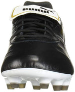 PUMA Mens King Top Firm Ground Soccer Cleats, PUMA Mens black-PUMA Mens white, 10.5
