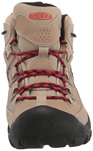 KEEN Men's Targhee 2 Mid Height Waterproof Hiking Boots, Safari/Red Carpet, 14