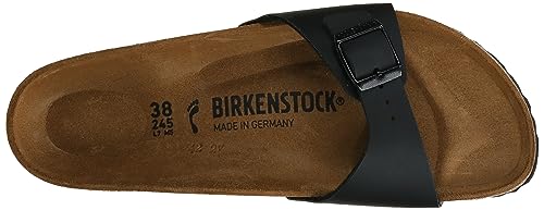 Birkenstock Women's Madrid Birko-Flor Sandal, Black Patent, 39 N EU/8-8.5 2A(N) US