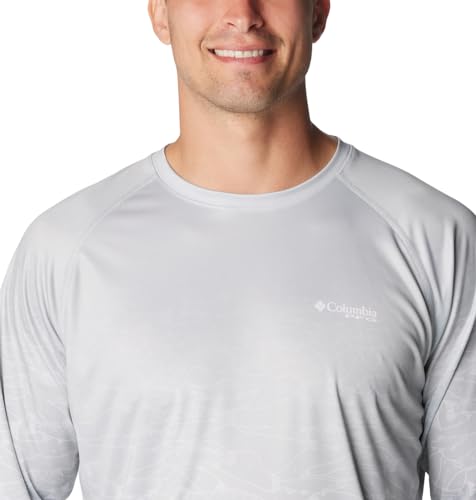 Columbia Men's Super Terminal Tackle PFG Fresh Fade Long Sleeve, Cool Grey/Tested Tough Fresh Super Fade, Small