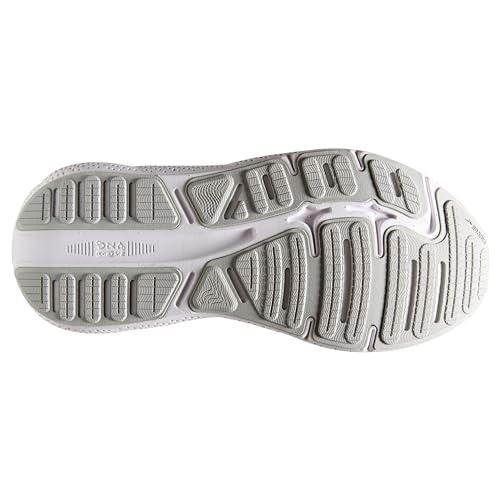 Brooks Men’s Ghost Max Cushion Neutral Running & Walking Shoe - White/Oyster/Metallic Silver - 15 Medium