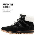 Sorel Women's Harlow Lace Cozy Boot — Black, Gum 10 — Waterproof Leather Ankle Booties — Size 7