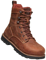 KEEN Utility Women's Seattle 8” Alloy Toe Waterproof Work Boots, Gingerbread/Black, 6.5