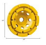 DEWALT Grinding Wheel, Double Row, Diamond Cup, 4-1/2-Inch (DW4774)