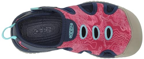 KEEN Stingray Closed Toe Water Sandals, Blue Depths/Festival Fuchsia, 3 US Unisex Big Kid