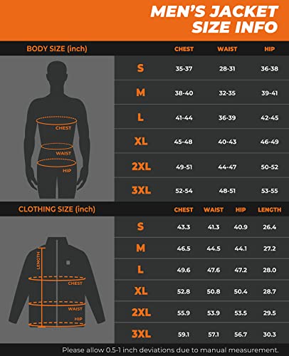 ORORO Men's Heated Jacket with Detachable Hood and Battery Pack (Black&Blue, S)