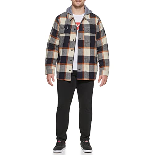 Levi's Men's Sherpa Lined Hooded Shirt Jacket (Regular & Big & Tall Sizes), Skater Plaid, Large