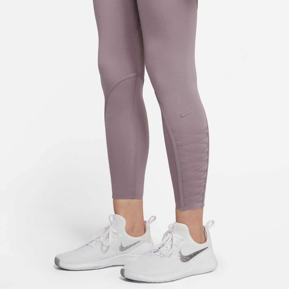 Nike Women's One Luxe Mid Rise 7/8 Laced Legging (Purple Smoke, X-Small)