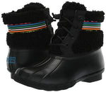 Sperry Women's Saltwater Sherpa Rain Boot, Rainbow Black, 11