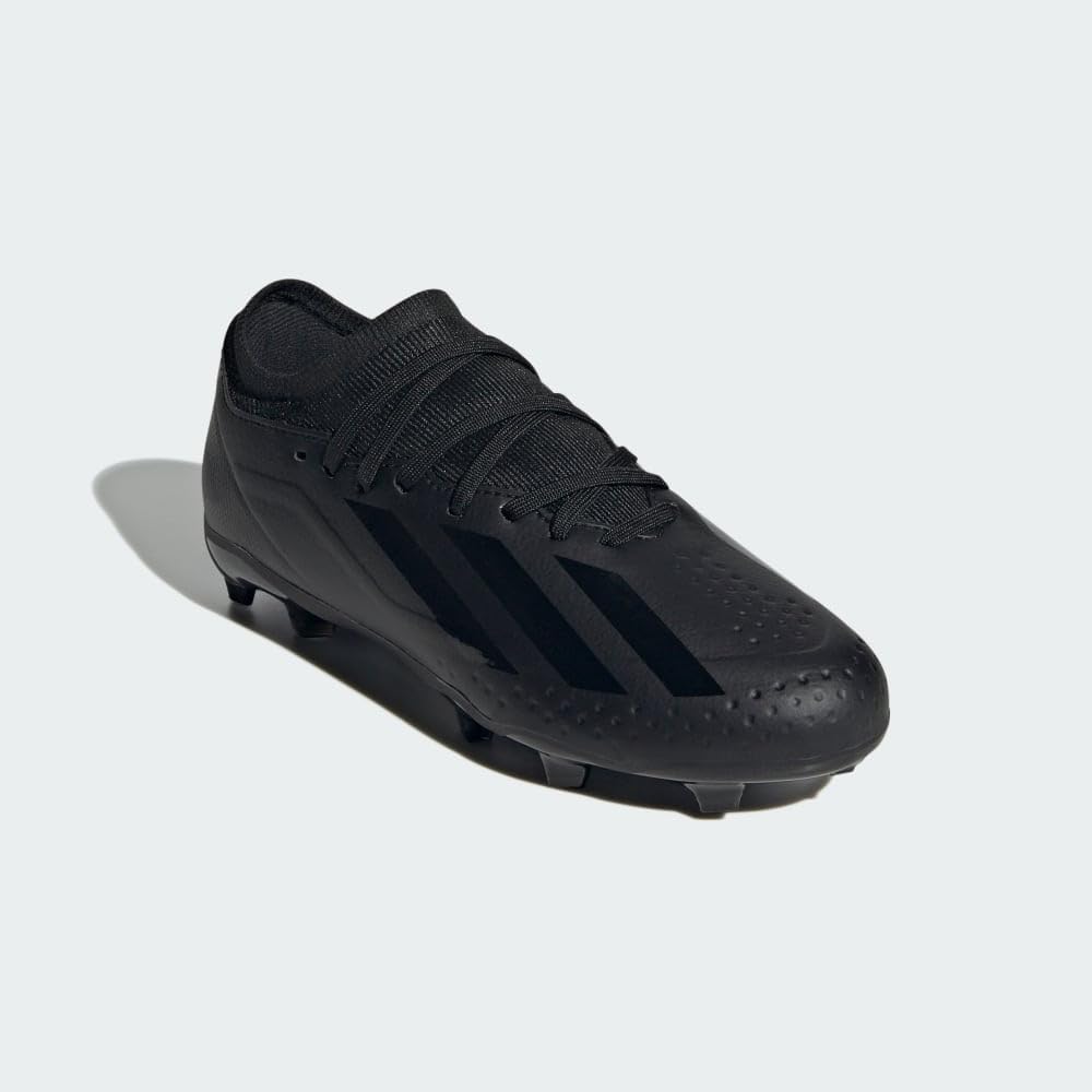 adidas X Crazyfast.3 Firm Ground Sneaker, Core Black/Core Black/Core Black, 12 US Unisex Little Kid