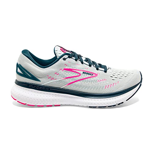 Brooks Women's Glycerin 19 Neutral Running Shoe - Ice Flow/Navy/Pink - 11.5 Wide