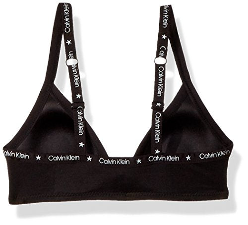 Calvin Klein Big Girl's Micro Wirefree Bra Bra, Black, 32A