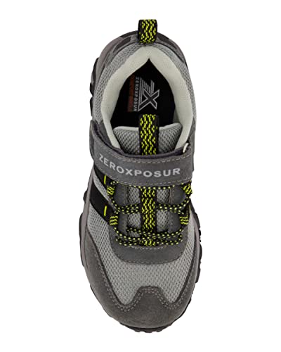 ZeroXposur Boys Denver Mesh Trail Shoes - Kids Hiking Shoes - Kids Trail Shoes (Dark Shadow, 4)