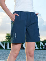 NORTHYARD Women's Athletic Hiking Shorts Quick Dry Active Running Lightweight Shorts for Gym Workout with 3 Zipper Pockets Seablue 2XL