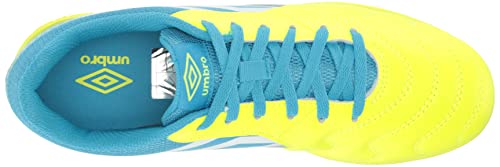Umbro Men's Sala 5 IC Indoor Soccer Shoe, Yellow/Whie/Blue, 9