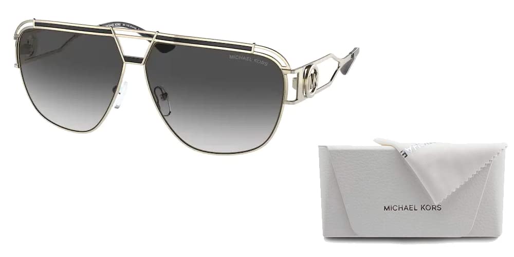 Michael Kors Vienna MK1102 10148G Light Gold/Grey Gradient 61MM Aviator Sunglasses for Women + BUNDLE With Designer iWear Eyewear Kit