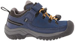 KEEN Targhee Low Height Waterproof Hiking Shoes, Blue Depths/Forest Night, 4 US Unisex Big Kid
