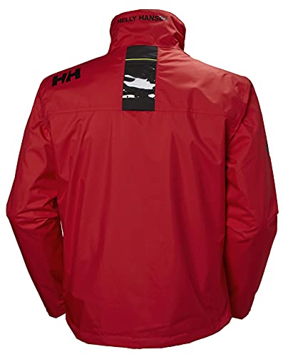 Helly Hansen Men's Crew Midlayer Fleece Lined Waterproof Windproof Rain Jacket, 162 Red, X-Large