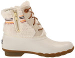 Sperry Women's Saltwater Sherpa Rain Boot, Rainbow Ivory, 10