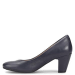 Sofft Lana Heeled Sandals for Women – Leather Lining and Upper – Microfiber Footbed – Closed Toe Style Sky Navy 8.5 M (B)