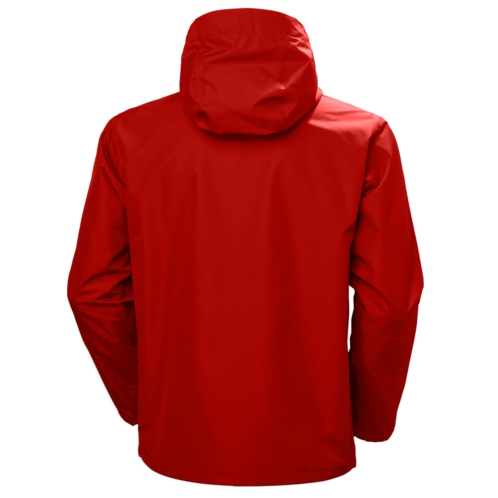 Helly Hansen Men's Seven J Waterproof Windproof Breathable Rain Jacket, 222 Alert Red, Small