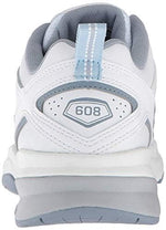 New Balance Women's 608 V5 Casual Comfort Cross Trainer, White/Light Blue, 10.5 Wide
