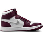 NIKE Air Jordan I High G Men's Golf Shoes (DQ0660-103, White/Bordeaux/Metallic Silver) Size 9.5